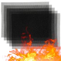 Grill Mesh Mat OSVINO Black, pacote com 5, churrasqueira antiaderente reutilizável