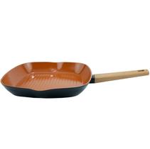 Grill Norma em Alumínio com Revestimento Antiaderente Cerâmico Preto e Fundo de Indução 28cm 2,1L - Fracalanza