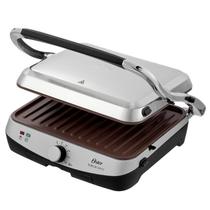 Grill Oster Bioceramic 127V Cinza com Sistema de Aquecimento e Bandeja Coletora de Gordura