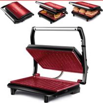 Grill Press Ceramic Misteira Master Sanduicheira Mondial 2em1 Prensa Sanduiches e grelhados 1000w PG-01-RC Vermelho 220V