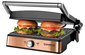Grill Sanduicheira 2000W Gradiente Antiaderente Inox Cobre 127V