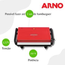 Grill Sanduicheira Arno Compact Uno Antiaderente - Vermelha - 110V