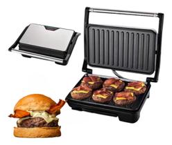 Grill Sanduicheira Elétrica Chapa Churrasco Carne Grelhado Cor Preto 127v