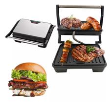 Grill Sanduicheira Elétrica Chapa Churrasco Carne Grelhado