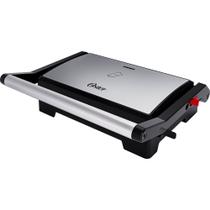 Grill Sanduicheira Oster Inox 2 em 1, Antiaderente, com Alça OGRL230