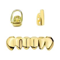 Grills Dentais De Barra Única Dourados Para Homens E Mulheres, Estilo Hip-Hop, Halloween, Conjunto Grills Dentais De Barra Única Dourados Para Homens E Mulheres, Estilo Hip-Hop, Halloween, Conjunto