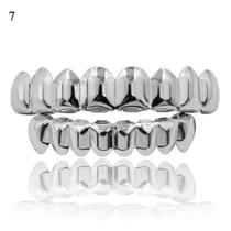 Grillz 8 Dentes Banhado A Prata Hip-Hop Superior + Inferior Grillz 8 Dentes Banhado A Prata Hip-Hop Superior + Inferior