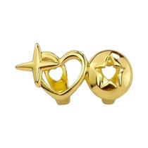 Grillz Dourado Em Formato De Estrela Para Dentes, Estilo Hip-Hop, Oco E Brilhante, Decoração Para Grillz Dourado Em Formato De Estrela Para Dentes, Estilo Hip-Hop, Oco E Brilhante, Decoração Para