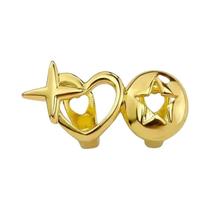Grillz Dourado Em Formato De Estrela Para Dentes, Estilo Hip-Hop, Oco E Brilhante, Decoração Para Grillz Dourado Em Formato De Estrela Para Dentes, Estilo Hip-Hop, Oco E Brilhante, Decoração Para