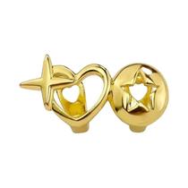 Grillz Dourado Em Formato De Estrela Para Dentes, Estilo Hip-Hop, Oco E Brilhante, Decoração Para Grillz Dourado Em Formato De Estrela Para Dentes, Estilo Hip-Hop, Oco E Brilhante, Decoração Para
