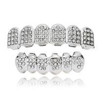 Grillz Prata Cravejado de Moda Acessório Estético Brilhante Unissex Grillz Prata Cravejado de Moda Acessório Estético Brilhante Unissex