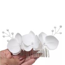 Grinalda Cabelo De Noiva Enfeite Pente Orquídea Flor A61