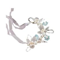 Grinalda de Flores Boêmia com Pérolas - Tiara de Cabelo para Meninas