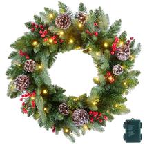 Grinalda de Natal Minetom 60cm com 50 luzes LED internas/externas