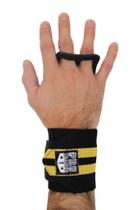 Grip com munhequeira Preto com Amarelo Protetor Mão