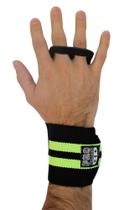 Grip com munhequeira Preto com Verde Protetor Mão