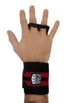 Grip com munhequeira Preto com Vermelho Protetor Mão