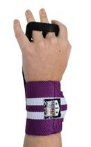 Grip com munhequeira Roxo com Branco Protetor Mão Grip com munhequeira Roxo com Branco Protetor Mão