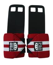 Grip com munhequeira Vermelho com Branco Protetor Mão