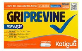 Gripevine Tripla Ação, Vit C Zinco Cafeina B12 Própolis 20 Cápsulas - Katigua