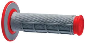 Grips Renthal G156 Diamond/Half Waffle, cinza/vermelho, composto duplo