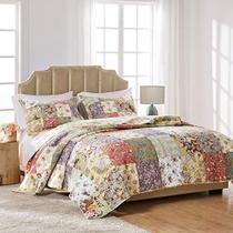 Groenlândia Casa Blooming Prairie Algodão Patchwork Quilt Set, 2 peças Twin/Twin XL, Multicolor/Sorted