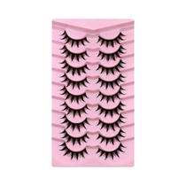 GROINNEYA-3D Cílios Mink, Extensão Natural dos Cílios Falsos, Maquiagem Soft Cross Wispy