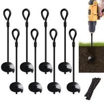 Ground Anchor MIXXIDEA, de uso duplo, 38 cm, pacote com 8 unidades, resistente