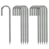 Ground Stakes QNLONG 30 cm galvanizado J-Hook 10 unidades Ground Stakes QNLONG 30 cm galvanizado J-Hook 10 unidades
