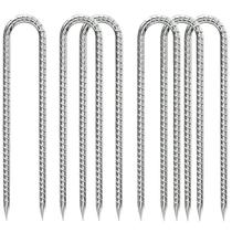 Ground Stakes QNLONG Heavy Duty, 30 cm, vergalhão em U, 6 unidades