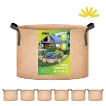 Grow Bag iPower, pacote com 6 vasos de plantas pesados de 15 galões Grow Bag iPower, pacote com 6 vasos de plantas pesados de 15 galões