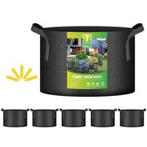 Grow Bags iPower 7 galões, pacote com 5 unidades, aeração espessada, preta
