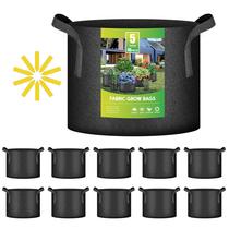 Grow Bags iPower, pacote com 10 potes de tecido não tecido de 19 litros, 5 galões Grow Bags iPower, pacote com 10 potes de tecido não tecido de 19 litros, 5 galões
