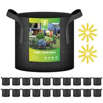 Grow Bags iPower, pacote com 20 unidades, tecido não tecido de 11 litros com alça de 3 galões