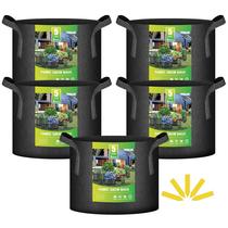 Grow Bags iPower, pacote com 5, tecido não tecido de 19 litros para plantas de jardim Grow Bags iPower, pacote com 5, tecido não tecido de 19 litros para plantas de jardim