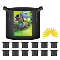 Grow Bags YSSOA, pacote com 12 potes de tecido de aeração não tecido de 4L