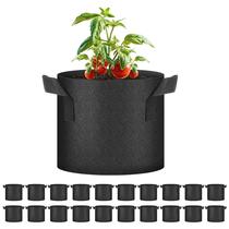 Grow Bags YSSOA, pacote com 20 unidades, tecido não tecido de aeração de 11 litros, preto