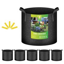 Grow Bags YSSOA, pacote com 5 potes de tecido não tecido pesado de 4 litros
