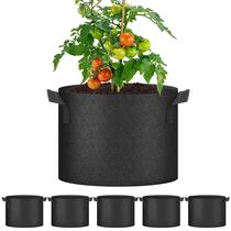 Grow Bags YSSOA, tecido não tecido de 10 galões, pacote com 5 unidades, preto