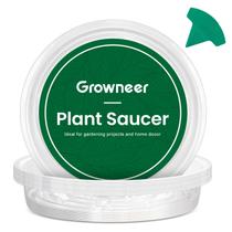 GROWNEER Platos para Plantas Paquete de 15 de 30 cm Transparentes con Etiquetas