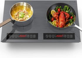 GTKZW Cooktop de Indução 110V, 24 Polegadas, 2 Queimadores (Preto)