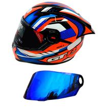 GTRacing Bolt Vermelho Com Azul e Branco FW3 + Viseira FW3 GTRacing Bolt Vermelho Com Azul e Branco FW3 + Viseira FW3