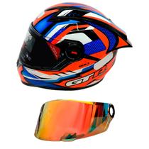 GTRacing Bolt Vermelho Com Azul e Branco FW3 + Viseira Revo FW3 GTRacing Bolt Vermelho Com Azul e Branco FW3 + Viseira Revo FW3