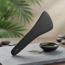 Gua Sha Massagem Pedra Obsidiana Preta Facial 3 - Gold