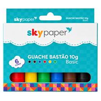 Guache Bastão 10g 6 Cores Tinta Escolar Infantil Criança Pintar Colorir Desenho Artes Criativo Volta às Aulas