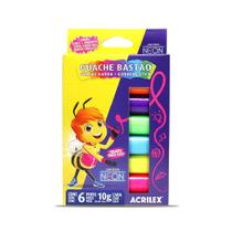 Guache Bastão Acrilex - Caixa com 6 unidades de 10g