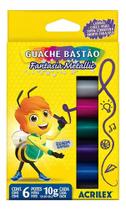 Guache Bastão Neon 6 Cores Acrilex - Guache Bastão Neon 6 Cores Acrilex -