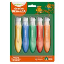 Guache Bisnaga Ponta Pincel com 5 Cores LEO&LEO - Leonora