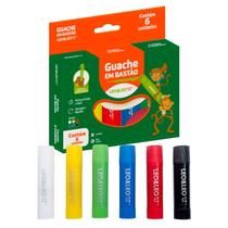 Guache em Bastão Com 6 Cores Lavável Secagem Rápida Leo&Leo Guache em Bastão Com 6 Cores Lavável Secagem Rápida Leo&Leo