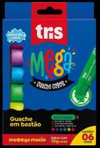Guache em Bastão Mega Guache Color 6 Cores Neon Tris Guache em Bastão Mega Guache Color 6 Cores Neon Tris